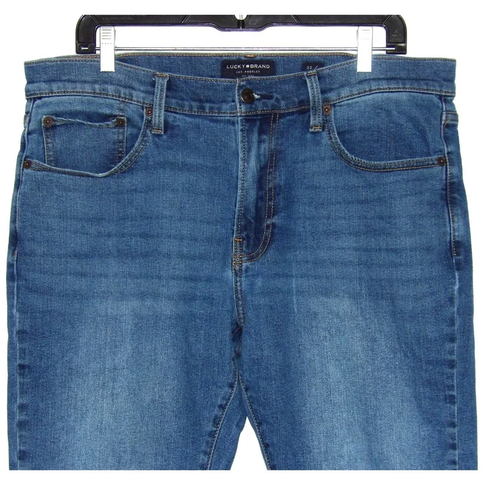 Lucky Brand Medium Wash 411 Athletic Tapered Stretch Denim Jeans Men's 33 X 30